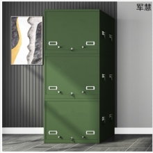 军慧绿色三节储物柜JH-6653