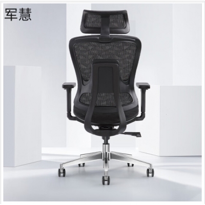军慧黑色尼龙背办公椅JH-6814