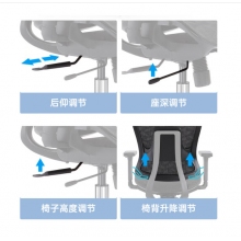 军慧黑色尼龙背办公椅JH-6814