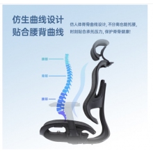 军慧黑色带脚踏尼龙背办公椅JH-6818